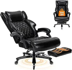 500 LBS Big and Tall Office Chair with Foot Rest High Back Recline Ergonomic Chair for Heavy People