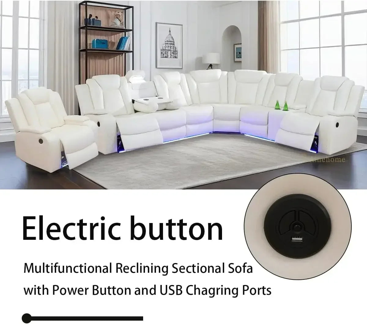 Hot sales, Power Recliner Adjustable Sofa, Loveseat Chair with Storage