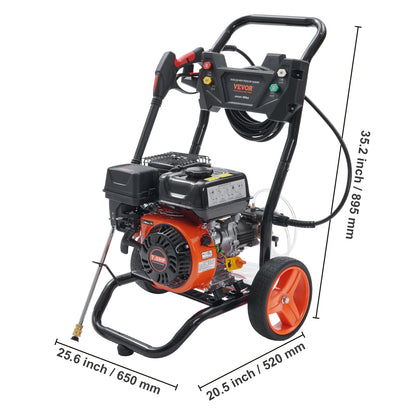 Gas Pressure Washer 3600 PSI 2.6 GPM Gas Powered Pressure Washer with Copper Pump Spray Gun and Extension Wand 5Nozzles