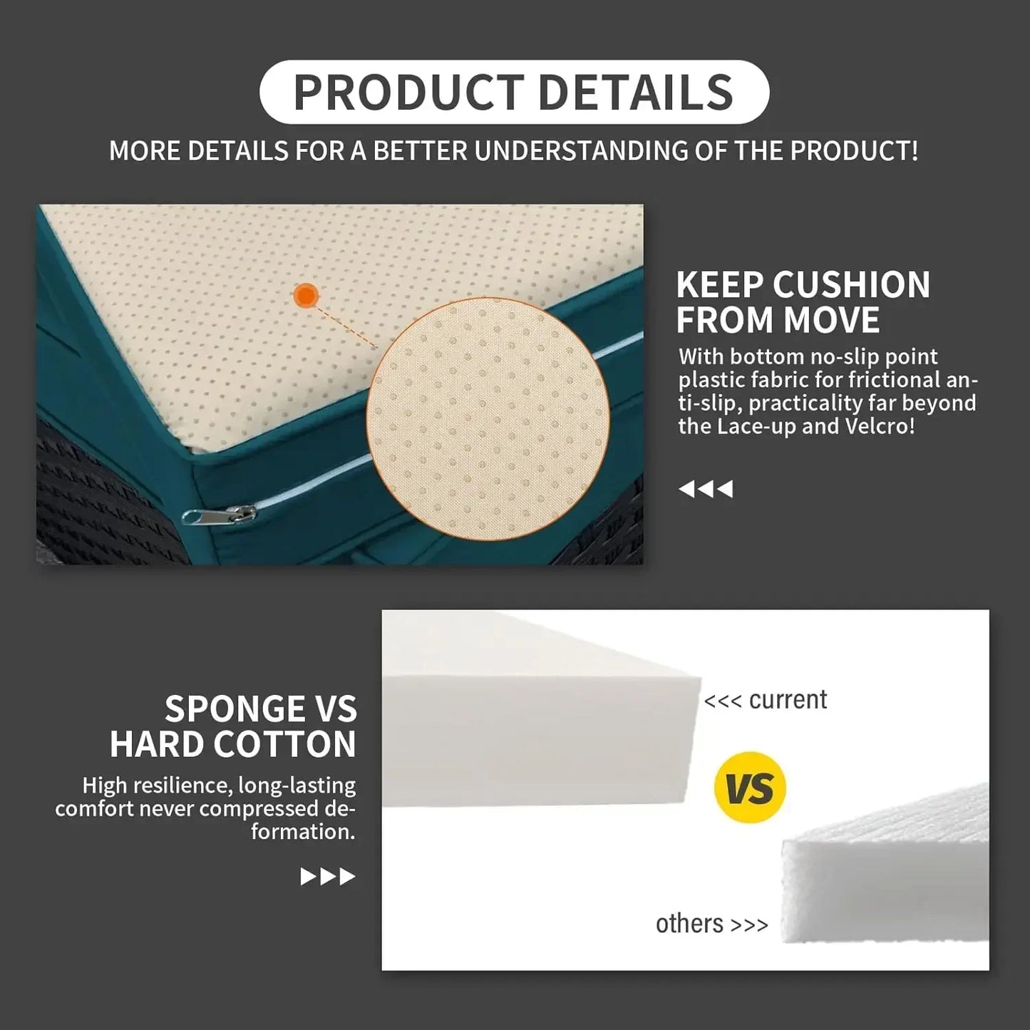 [Best Seller!]Patio Furniture Set 7 Pieces Couch, Outdoor Chairs, Coffee Table, Peacock Blue Anti-Slip Cushions and Waterproof