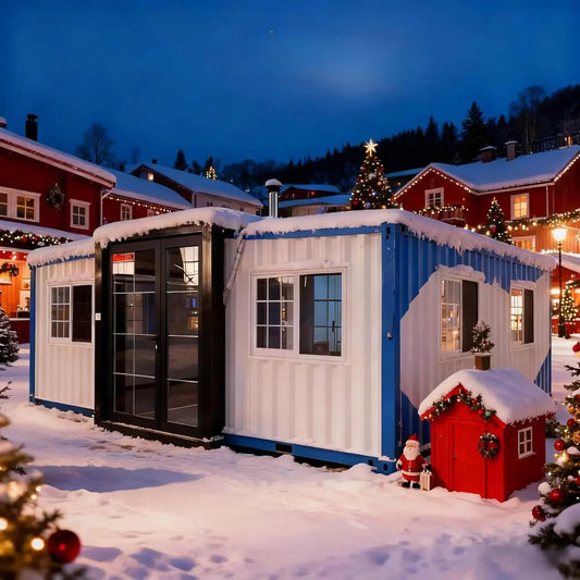 20ft Prefab Tiny Home, Expandable Container House with 2 Bedroom Kitchen and Bathroom, Folding Modular Home