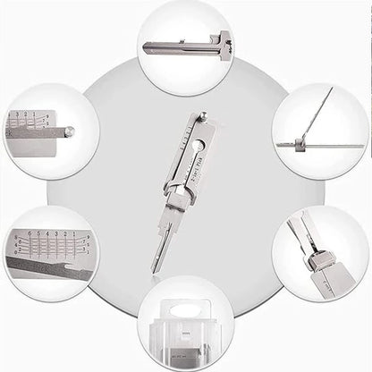 1-5PCS Stainless Steel Key Decoder, Precision Hook Hand, Tool O-ring Pickup Repair Kit, Lock Pick Kit