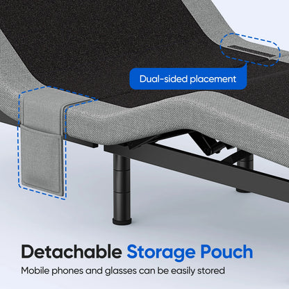Twin Split King Size Adjustable Bed Base Frame with Massage Silent Double Motor with Wireless Remote Control
