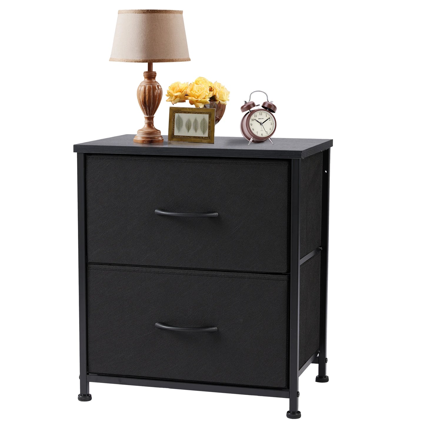 Nightstand Bedside,  Closet ,Chest,  Bedroom 2 Fabric Drawers Cabinet Furniture