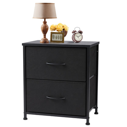 Nightstand Bedside,  Closet ,Chest,  Bedroom 2 Fabric Drawers Cabinet Furniture