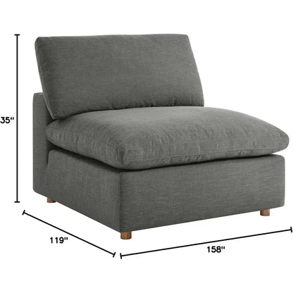 Gray 8-Piece Sectional Sofa Set with Oversized Cushions