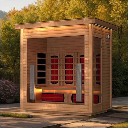 3-4 Person Home Sauna Hybrid Far Infrared Steam for Indoor, Outdoor Spa