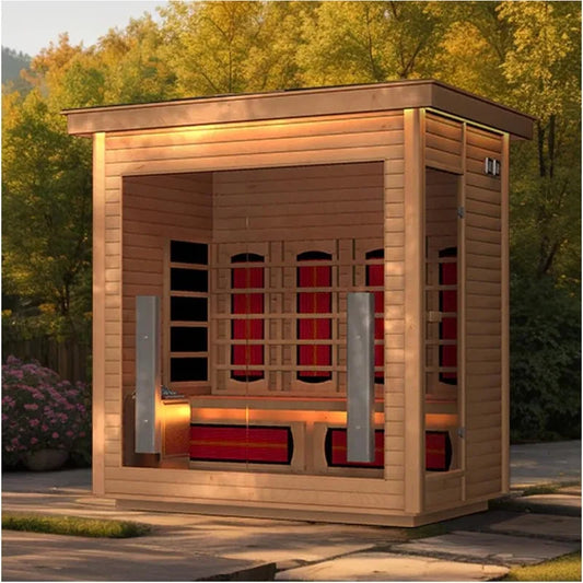 3-4 Person Home Sauna Hybrid Far Infrared Steam for Indoor, Outdoor Spa