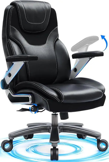 Big and Tall Office Chair , Adjustable Arms, 600lbs, Fabric and PU Leather, Ergonomic Executive Office Chair