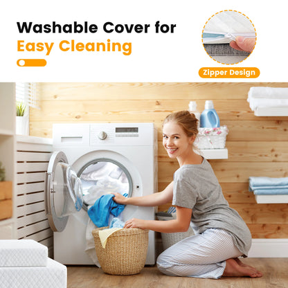 4 Inch  Full Size Gel Memory Foam Mattress Topper with Removable Cover, Cooling Mattress Soft and Breathable