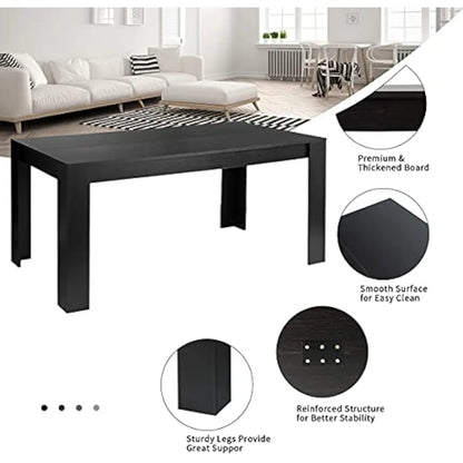 9-Piece Dining Set: Wooden Table with 8 Padded Chairs for Kitchen Dining