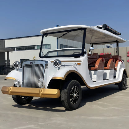High Quality Vintage 8-11 Seater Electric Sightseeing Station Wagon and Bus Classic Golf Cart
