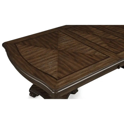 Elegant  Dining Table Set with 18" Extendable Leaf, Side Chairs, Arm Chair