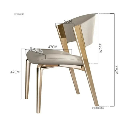 Luxury Designer Dining Chair Nordic Ergonomics Wedding Leather Dining Accent Chairs