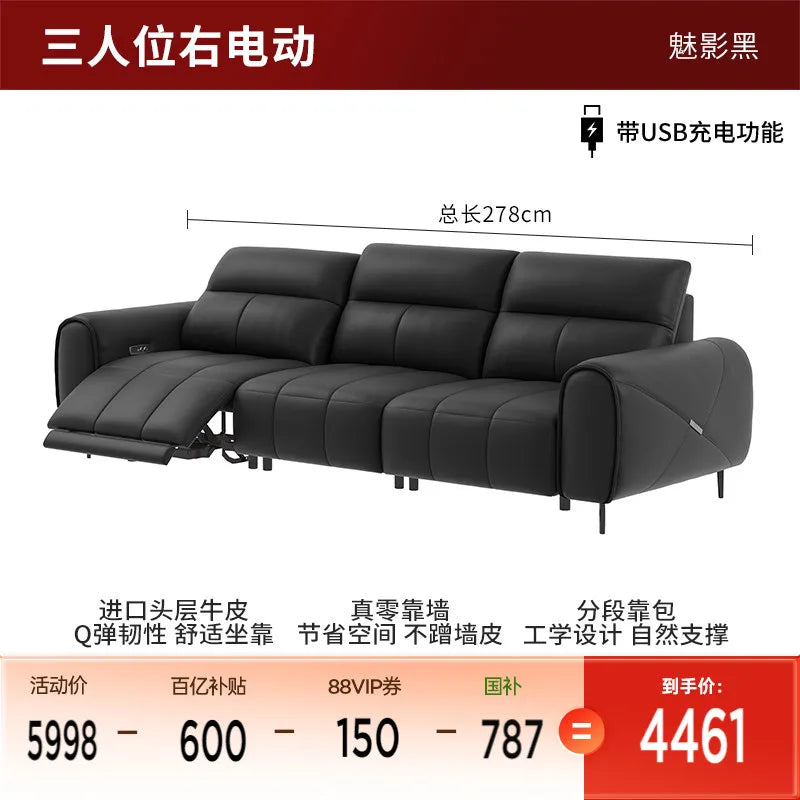 Recliner Classic Sofa , Apartment Design Sofa Elegant Living Room