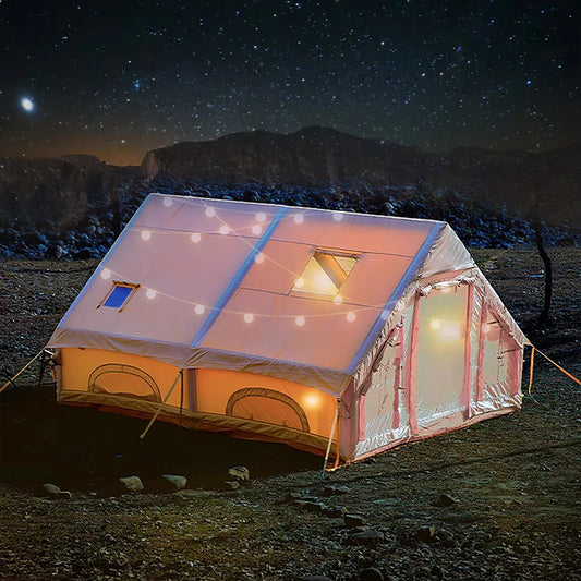 Large 4 Season Inflatable Tent for Camping with Hand Pump.