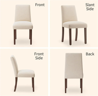 Dining Chairs Set of 6, Modern Dining Room Chairs with Wooden Legs, Upholstered Kitchen Farmhouse Parsons Chairs, Customized