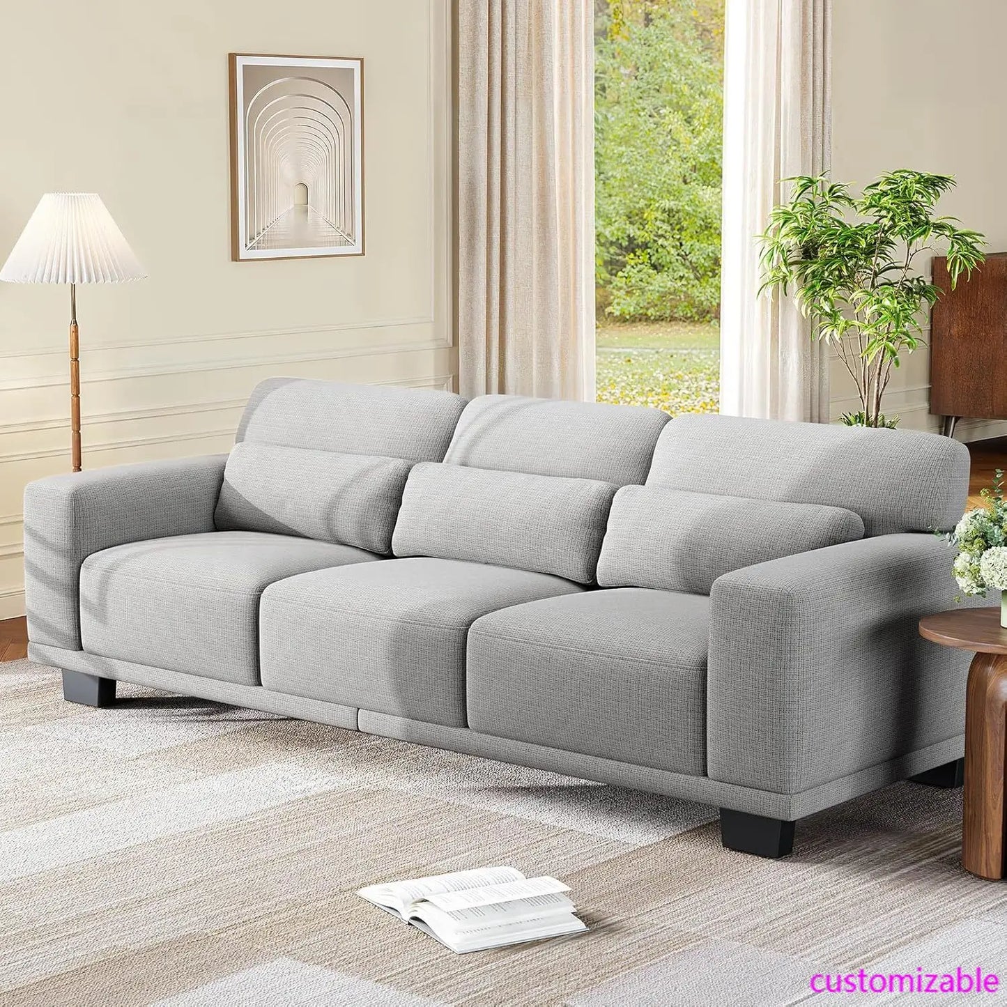 89" Sofa,3 Seater Sofa Couch , with Deep Seats &Wide Armrests ,Comfy Sofa with Supportive Futon