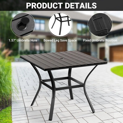 5 Piece,  4 Swivel Dining Chairs & 1 Large Dining Table ,Bistro Furniture Set