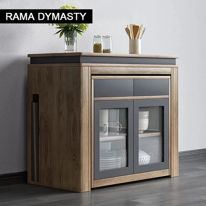 Extendable Dining Table, Rectangle Sideboard With Storage