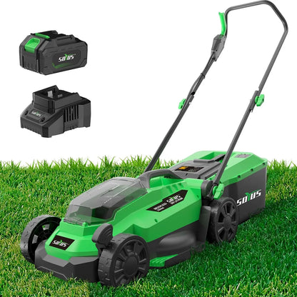 Customizable Electric Lawn Mower Cordless, 13 Inch 20V Lawn Mowers with Brushless Motor, 2-in-1 Lawn Mower,