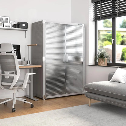 UltraHD Solid Steel Lockable Metal Storage Cabinet Locker Organizer, w/Adjustable Shelves for Garage, Warehouse,  Classroom