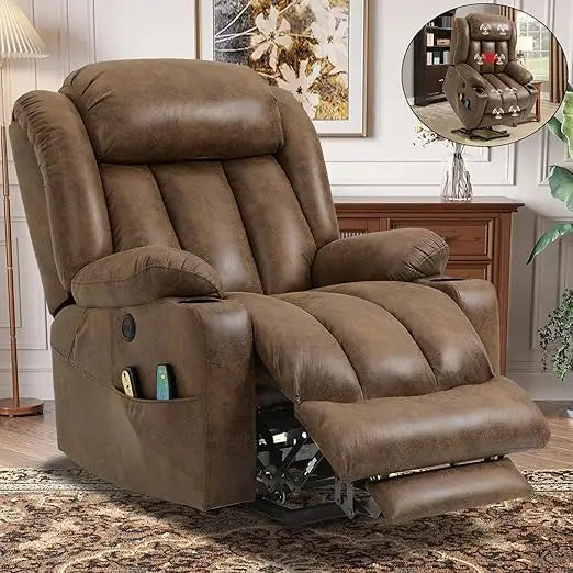 Large Electric Power Lift Recliner Chair with Extended Footrest for Elderly Big, Extra Large and Wide