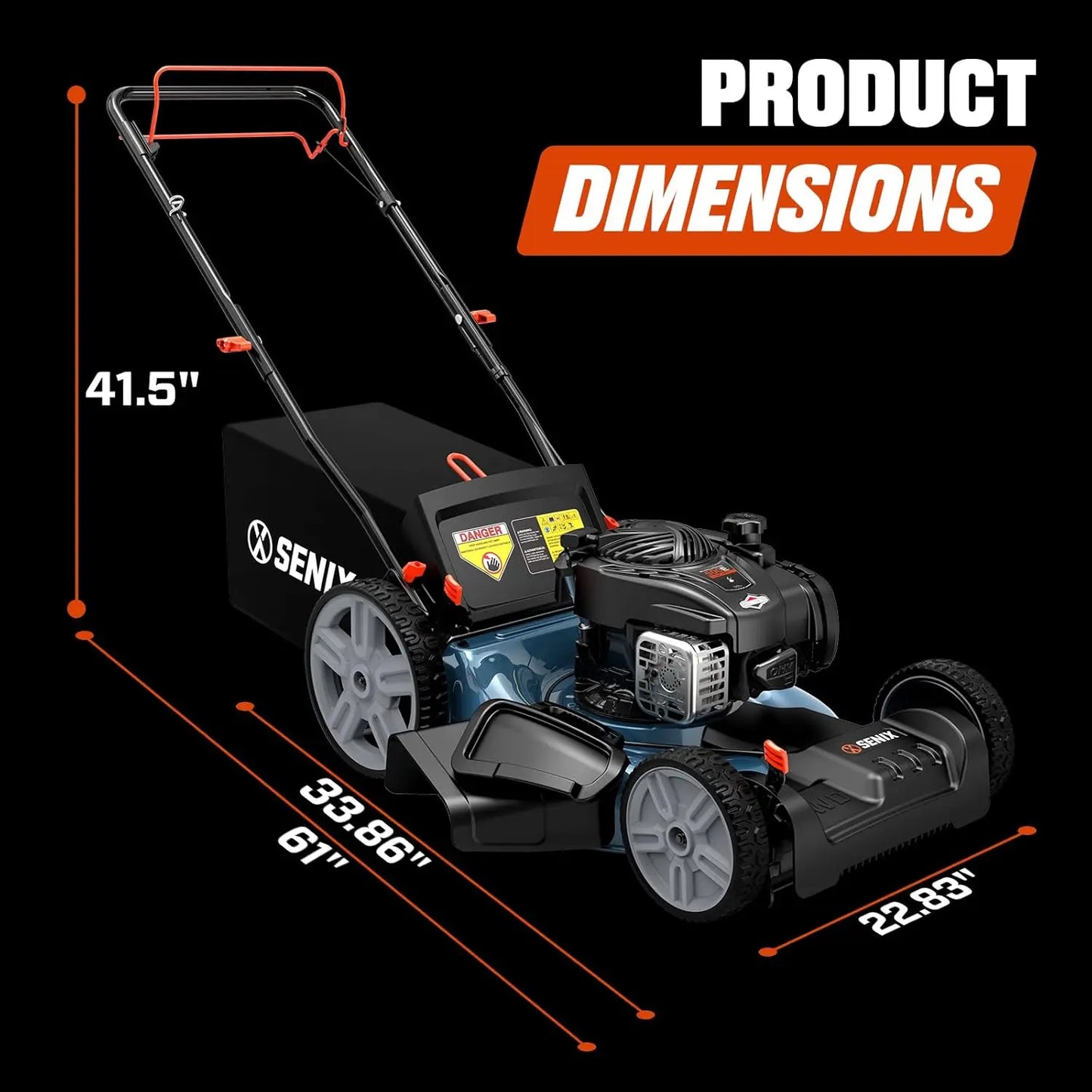 Customizable LSSG-M9 21-inch Gas Self-Propelled Lawn Mower - 140 cc 4-Cycle Briggs & Stratton Engine, Bagging, Mulching