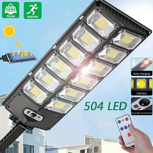 LED Ultra-Bright, Solar Street Light, Wide Angle Motion Sensor, Remote Control, Energy-Efficient, Waterproof