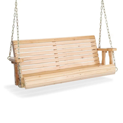 Upgraded Patio Wooden Porch , Heavy Duty 880 LBS, Swing Chair Bench with Hanging Chains
