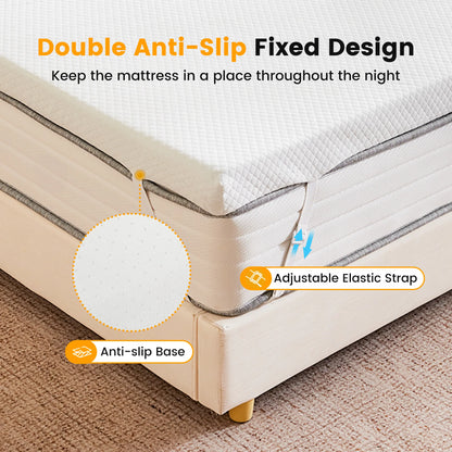 4 Inch  Full Size Gel Memory Foam Mattress Topper with Removable Cover, Cooling Mattress Soft and Breathable