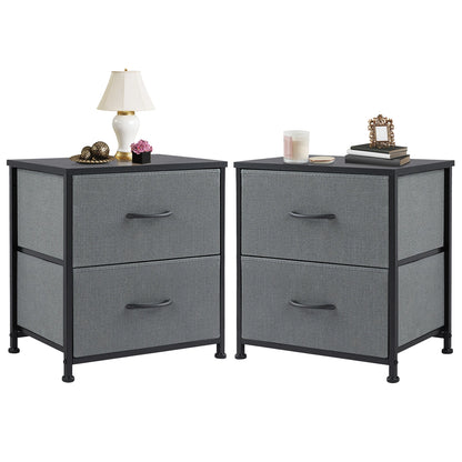 Nightstand Bedside,  Closet ,Chest,  Bedroom 2 Fabric Drawers Cabinet Furniture