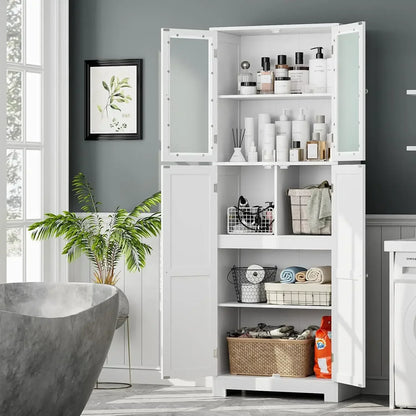 67" Tall Storage  Pantry Cabinet with Shelves for Bathroom, Kitchen, Laundry Room, Living Room, Hallway