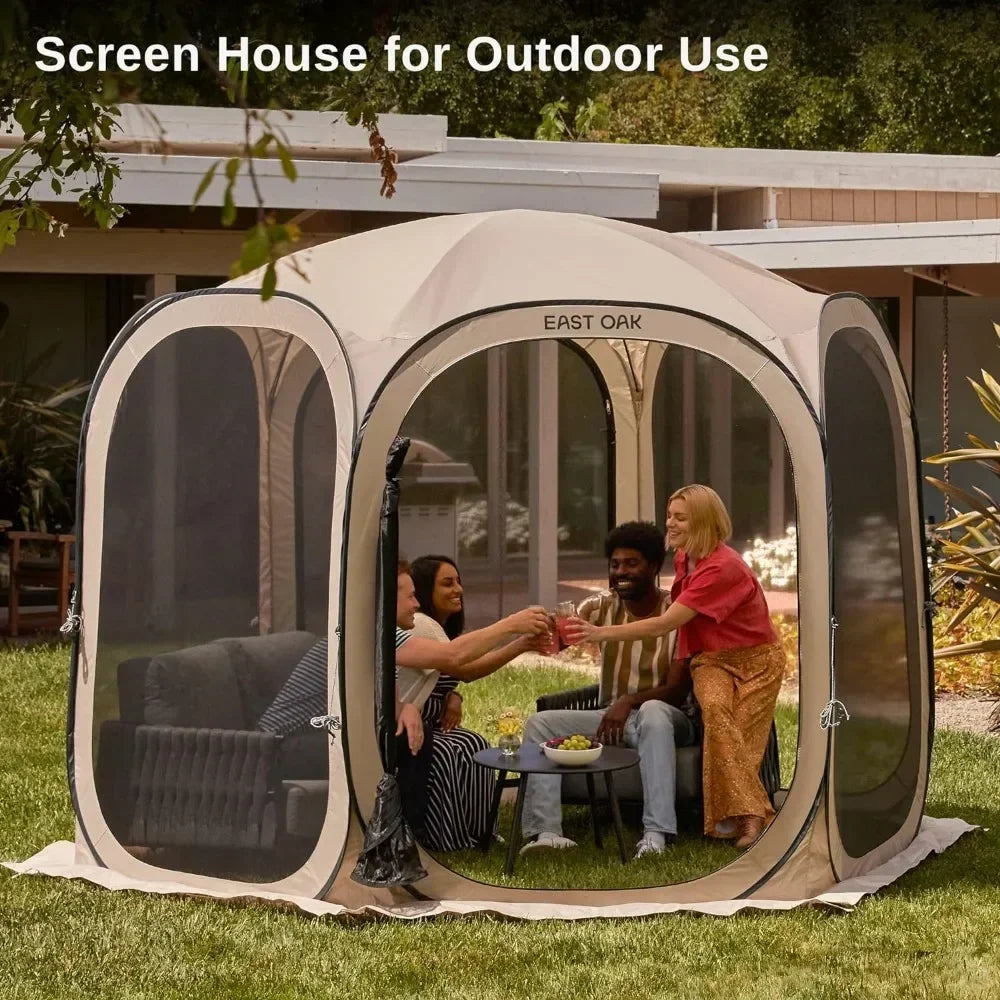 Screen House Tent Pop-Up, Portable Screen Room Canopy Instant Screen Tent 10 X 10 FT With Carry Bag