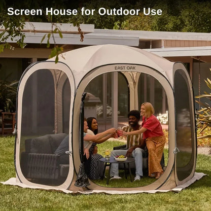 Screen House Tent Pop-Up, Portable Screen Room Canopy Instant Screen Tent 10 X 10 FT With Carry Bag