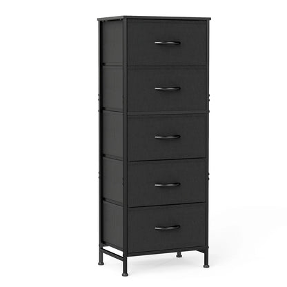 48 IN. Dresser For Bedroom With 5 Fabric Drawers ,Wardrobe, Steel Frame, Storage Cabinet