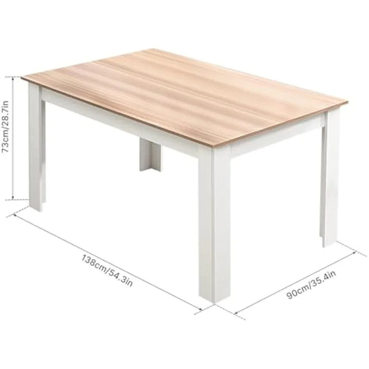 Dining Table and Chairs, Kitchen Table with 6 High Back Faux Leather Chairs