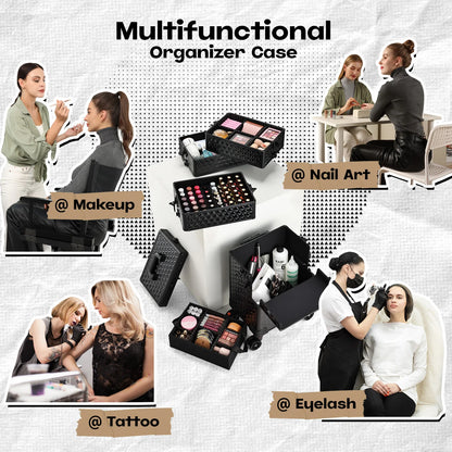 Cosmetology Case On Wheels Professional Makeup Case Cosmetic Briefcase With Wheels