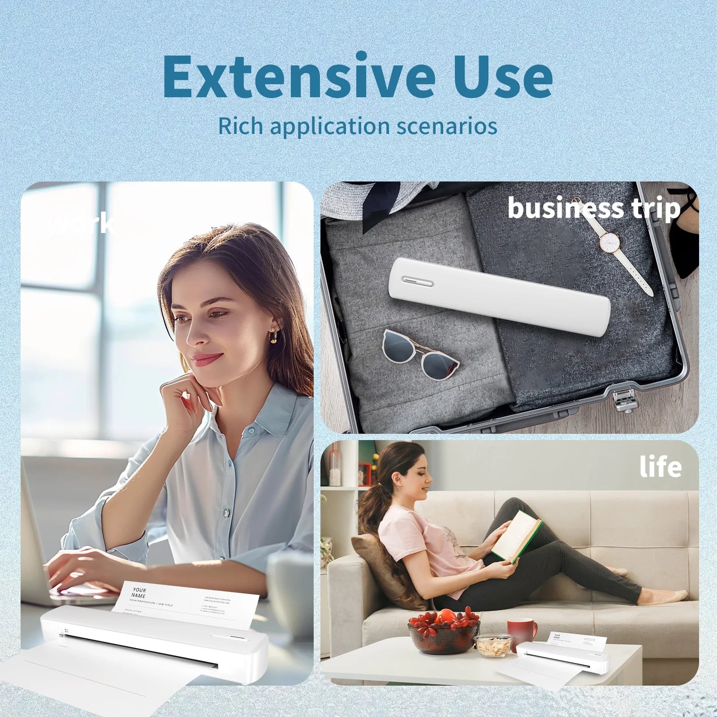 Portable Printer, Wireless, Inkless, Mobile Printer, Support Android iOS.