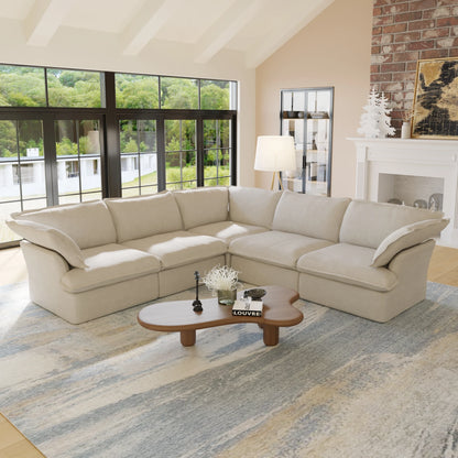 L Shape Corner Sectional Couch, Down Fill Convertible Modular Sectional Sofas for Living Room