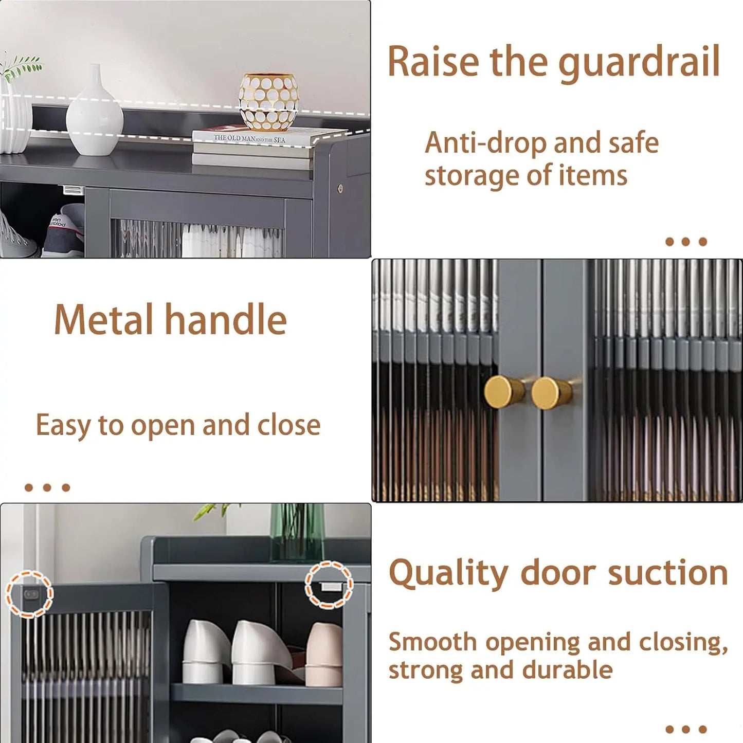 Bamboo Shoe Cabinet with Acrylic Door, Shoe Rack for Closet, Entryway Shoe Storage, Rack Organizer