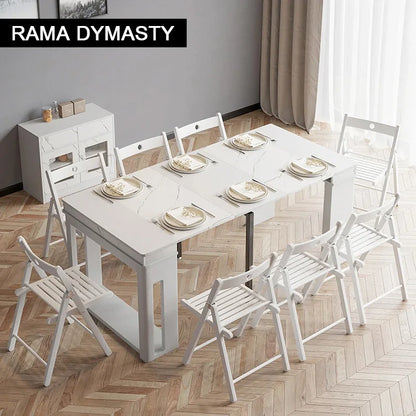 Extendable Dining Table, Rectangle Sideboard With Storage