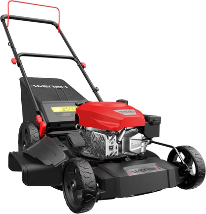 Customizable 21" Gas Lawn Mower, 3-in-1 Gas Powered Push Mower, 144cc 4-Stroke OHV Engine, 6 Height Adjustment