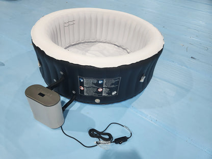 2-4 Person Inflatable Hot Tub, Round, Portable, 120 Air Jets, PVC, Outdoor Spa with Cover