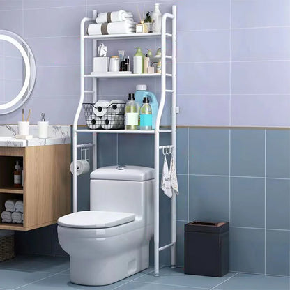 Over Toilet Storage Shelf, Freestanding, Metal Bathroom Shelves with Paper Holder