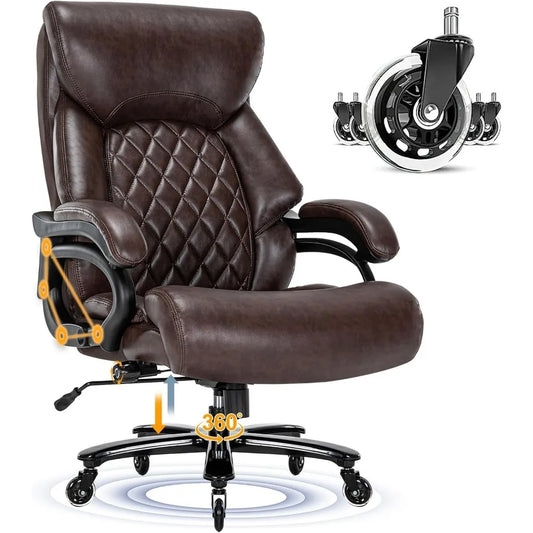Big and Tall Office Chair for Heavy People, 500LBS High Back Extra Wide Heavy Duty Executive Office Chair