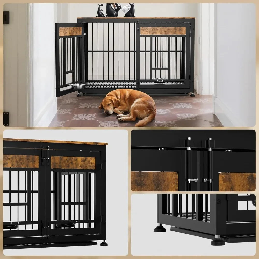 48 Inch Heavy Duty Dog Crate Furniture for Large Dogs, , Extra Large Wooden Cage Kennel