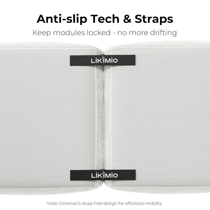 118"  L-Shaped Modular Sectional Sofa , Corduroy Upholstery Beige, Oversized 3-Seater Couch