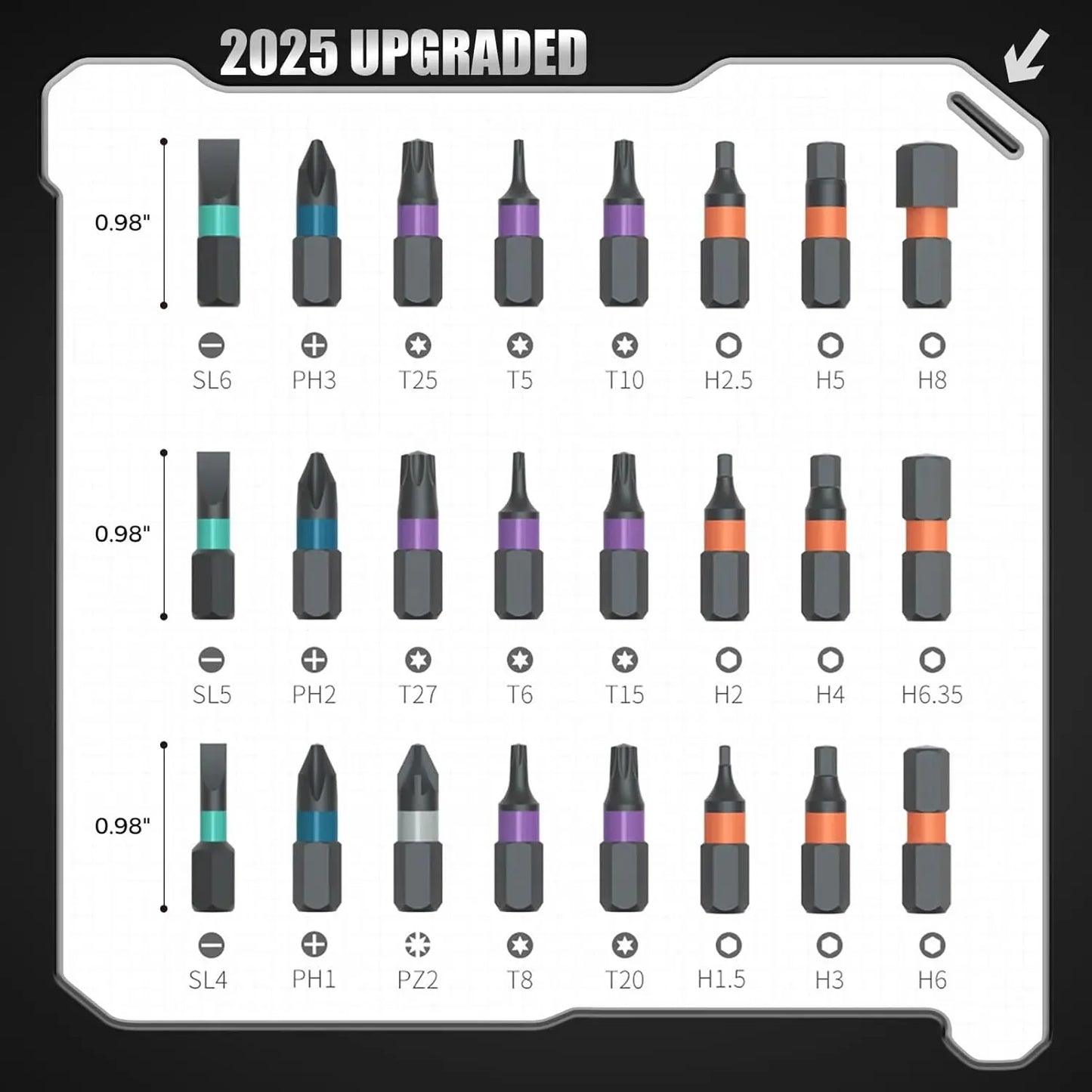 24 in1 Multifunction Ratchet Screwdriver Set, Multi Magnetic Bits, Mini Repair Tool Kit.