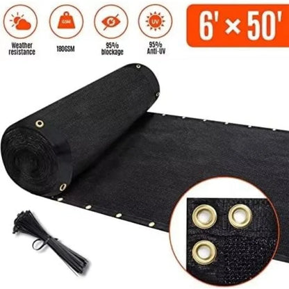 180GSM 6ft x 50ft Fence Privacy Screen Heavy Duty Fence Cover Garden Wall